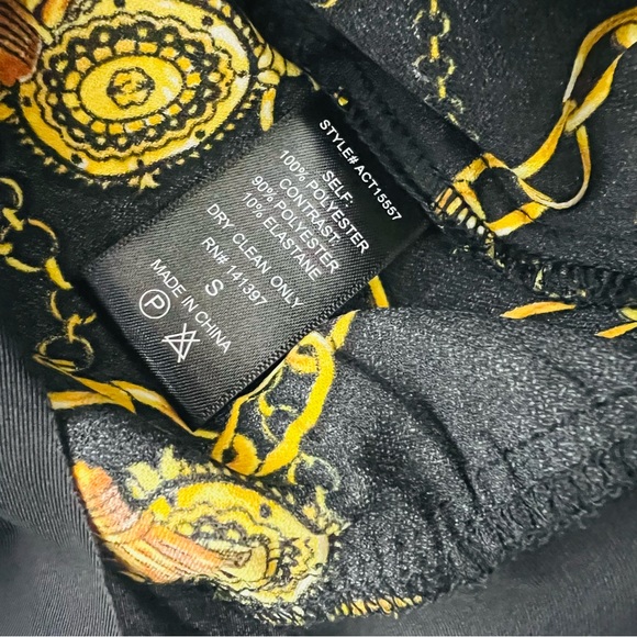 ASTR The Label Black Chain Print Surplice Long Sleeve Bodysuit - Picture 8 of 10